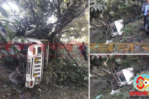 धनकुटाको गुठिटारमा जीप पल्टिदा चार घाईते