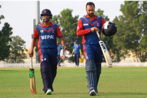 युएईबिरुद्ध नेपालले पहिलो विकेट गुमायो, नेपालको ५० रन पूरा