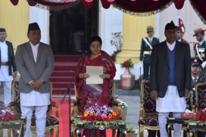 ४१ औँ प्रधानमन्त्रीकारुपमा ओलीद्वारा शपथ ग्रहण