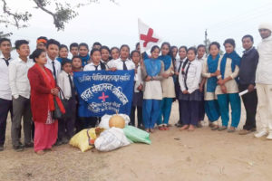 बेलहाराका आगलागी पीडितलाई सहयोग