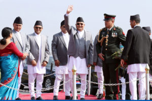 ५४ सदस्यीय प्रतिनिधिमण्डलको नेतृत्व गर्दै प्रधानमन्त्री ओली भारत प्रस्थान