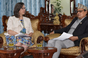 सभामुख महरा र अमेरिकी राजदूत टेप्लिजबीच भेटवार्ता