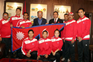 अध्यक्ष प्रचण्डद्वारा टेबुलटेनिस टोलीलाई बिदाइ