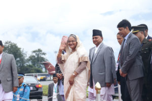 बङ्गलादेशका प्रधानमन्त्रीको आगमन