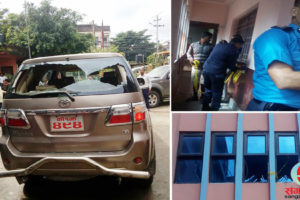 बिराटनगर महानगरपालिकामा बिस्फोट: कार्यालय र मेयरको गाडीमा क्षति (भिडियोसहित)
