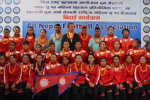 साफ यू–१५ महिला फूटबल टोली भुटान प्रस्थान