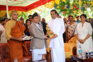 श्रीलङ्काका राष्ट्रपतिद्वारा लुम्बिनी भ्रमण