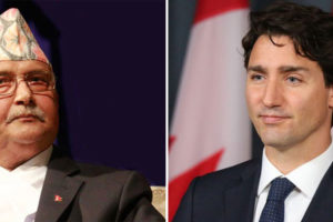 प्रधानमन्त्री ओली र क्यानडाका समकक्षीबीच भेटवार्ता