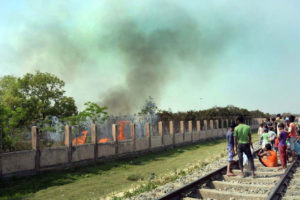 एकीकृत जाँच चौकीमा आगलागी