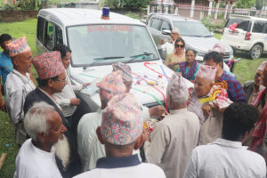 नोबेलद्वारा मोरङको इटहरामा निःशुल्क एम्बुलेन्स प्रदान