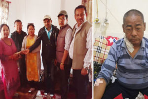 धनकुटेली पत्रकारद्वारा मृगौलापीडित पत्रकार प्रधानको उपचारमा सहयोग