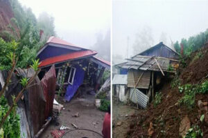 धनकुटाको गुठिटारमा पहिरोले पुर्यो घर, बालिका घाइते