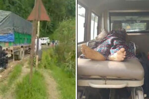 हिले–पाख्रीबासको हिलाम्मे सडकमा एम्बुलेन्स फस्दा अस्पताल पुर्याउँन नपाई गयो बिरामीको ज्यान