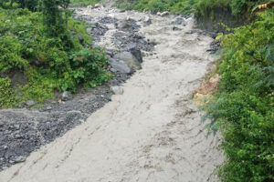 संखुवासभाको भोटखोलामा बाढीले बगायो पाँच वटा काठेपुल