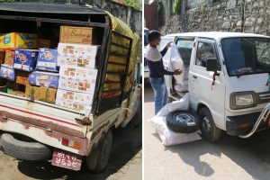 धनकुटामा दुई गाडी अबैध सामान बरामद