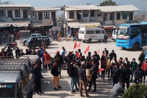 संसद् विघटनविरुद्ध धनकुटामा काँग्रेसका भातृ संस्थाको प्रदर्शन