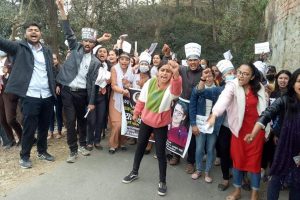 धनकुटाका विद्यार्थीद्वारा न्याय माग्दै प्रदर्शन