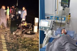 धनकुटामा मोटरसाइकल दुर्घटना हुँदा दिदी–भाई घाइते