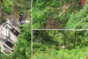 धनकुटाको स्कूलडाँडामा पिकअप दुर्घटना, जंगलभरी चल्ला छरपस्ट