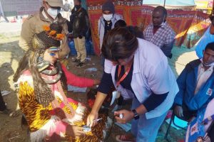 केएमसीले महाशिवरात्रीको अवसरमा पशुपतिमा गर्यो निःशुल्क स्वास्थ्य शिविर