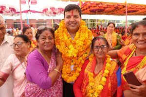 निर्वाचन क्षेत्रमा सुनिल शर्मालाई नौमती बाजासहित भव्य सम्मान