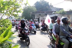 विराटनगरमा एमालेको मोटरसाइकल र्‍याली (फोटो फिचर)