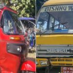 धरानमा स्कुल बसले अटोलाई ठक्कर दिँदा चालकको मृत्यु