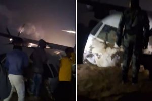 झापाको भद्रपुर विमानस्थलमा धावनमार्गबाट विमान चिप्लियो