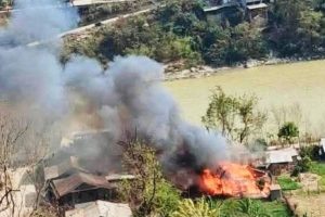 भोजपुरको फेरी बजारमा आगलागी हुँदा एक घर जलेर नष्ट