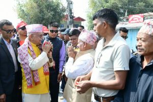 एमाले अध्यक्ष ओलीले आज दमक र गौरीगञ्जका टोल-टोलमा मतदाता भेट्दै