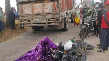 इलाममा ट्रकले किच्दा मोटरसाइकलमा सवार एक जनाको मृत्यु