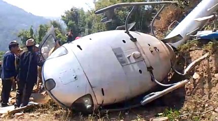 खोटाङमा हेलिकप्टर दुर्घटना, एक जना घाइते