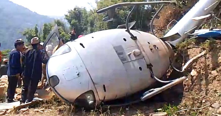 खोटाङमा हेलिकप्टर दुर्घटना, एक जना घाइते