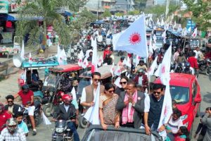 मोरङको रंगेलीमा एमाले उम्मेदवार मनोज अग्रवालको चुनावी र्‍याली