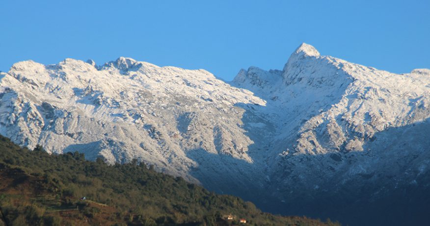 हिउँले ढाकियो ताप्लेजुङका डाँडापाखा