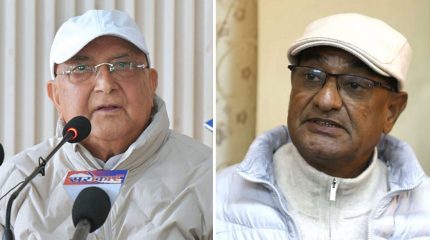 पूर्वप्रधानमन्त्री केपी ओली र पूर्वगृहमन्त्री रमेश लेखक पक्राउ