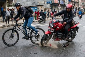 कानेपोखरीमा तीव्र गतिको मोटरसाइकलले ठक्कर दिँदा साइकल यात्रीको मृत्यु