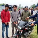 चोरीको मोटरसाइकलसहित बेलबारीबाट दुई युवक पक्राउ