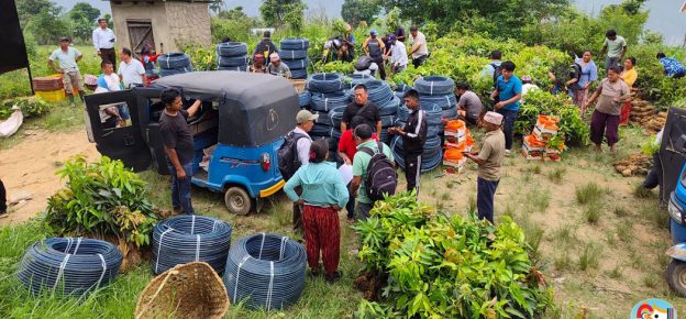 धनकुटाको छथर जोरपाटीको तल्लो भू-भागको बाँझो जमिनमा आँप ब्लक