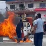 बेलबारीमा पेट्रोल पम्पमा तेल हालेर स्टार्ट गर्ने क्रममा मोटरसाइकलमा आगलागी