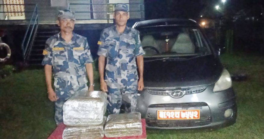 मोरङको जहदामा कारबाट गाँजा बरामद, कार छाडेर भागे चालक