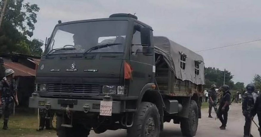 अवस्था तनावग्रस्त बनेपछि कप्तानगन्जमा सेना परिचालन