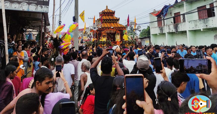 विराटनगरमा भव्य भयो राधाकृष्ण रथयात्रा, उर्लियो जनसागर