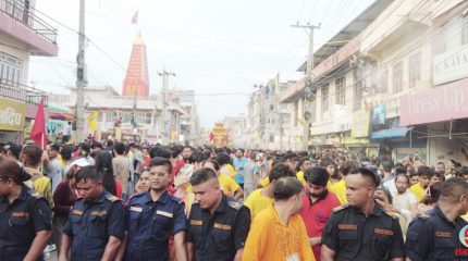 विराटनगरमा भव्य भयो राधाकृष्ण रथयात्रा, उर्लियो जनसागर