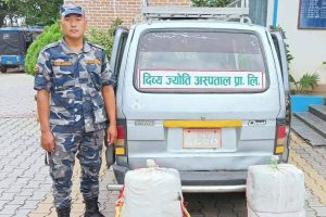 विराटनगरमा अस्पतालको भ्यानभित्र भेटियो ६० किलो गाँजा