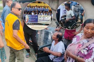 लायन्स क्लब अफ विराटनगर सोसियलद्वारा अशक्तलाई ह्विल चियर, विद्यार्थीलाई सचेतना