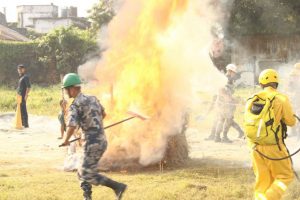विराटनगरमा आगलागी विपद् प्रतिकार्यसम्बन्धी कृत्रिम अभ्यास