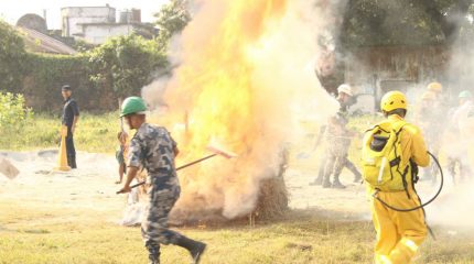 विराटनगरमा आगलागी विपद् प्रतिकार्यसम्बन्धी कृत्रिम अभ्यास